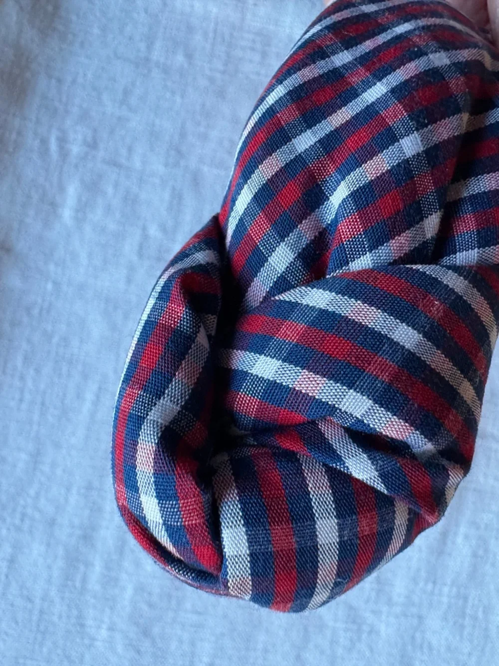 Draper James Red/White/Blue Picnic Plaid Knot Headband-NWT